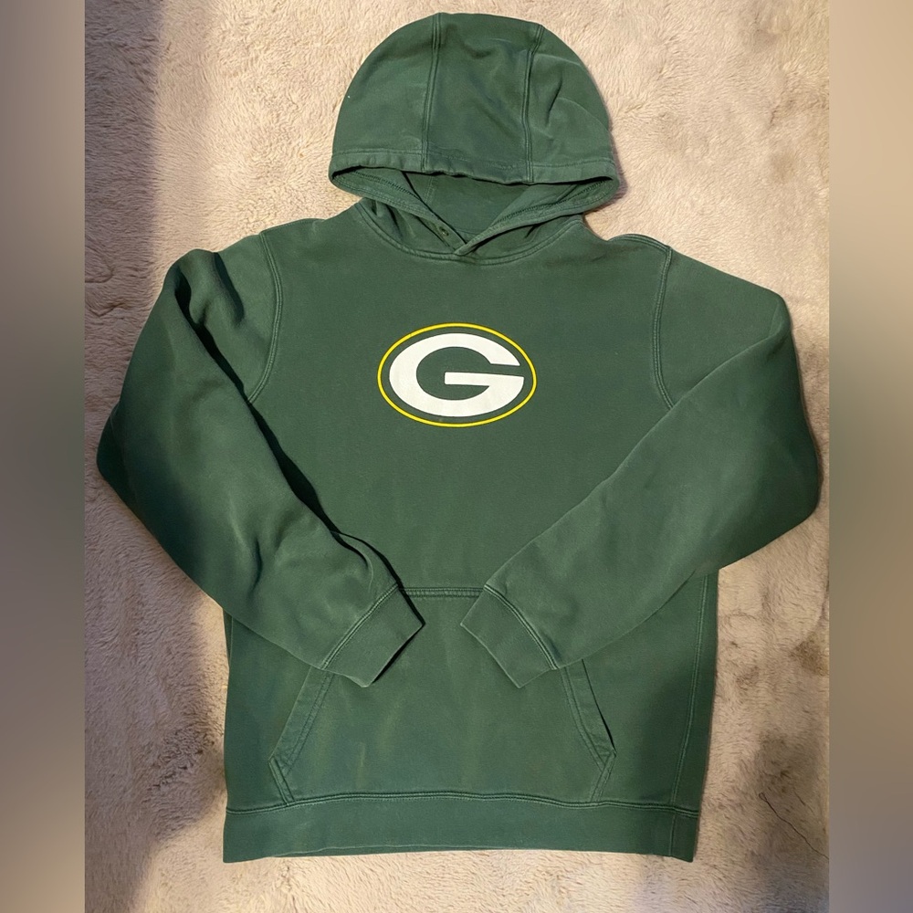 Green Bay Packers Nike Hoodie Pullover Sweatshirt Mens Size Small Green Logo